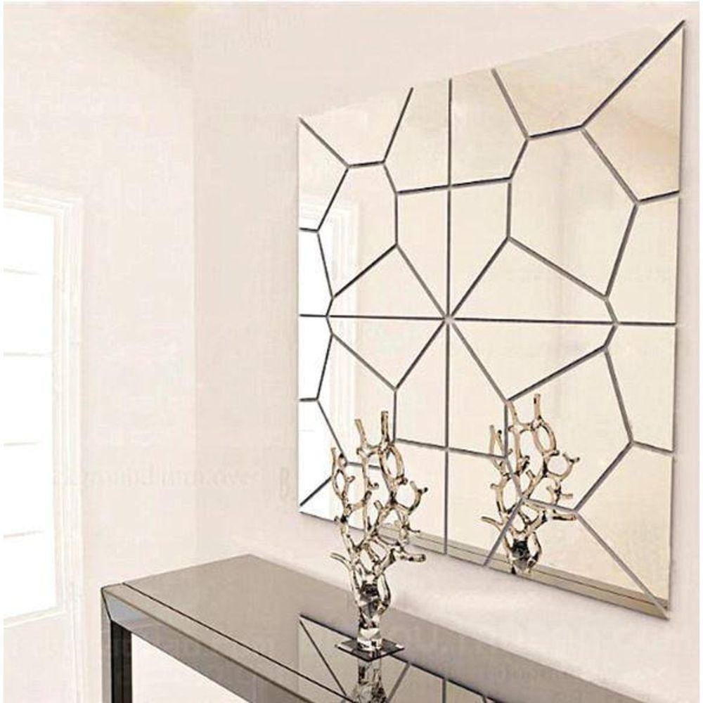 Espelho Decorativo Quadrados Grande Acrílico 1,20Mx 0,30M