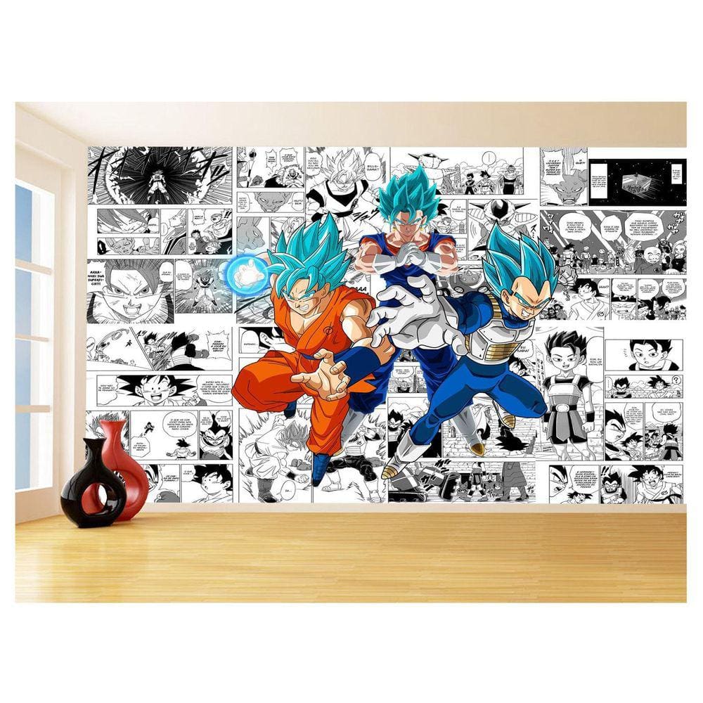 Papel De Parede Dragon Ball Goku Vegeta Anime 3,5M Dbz175