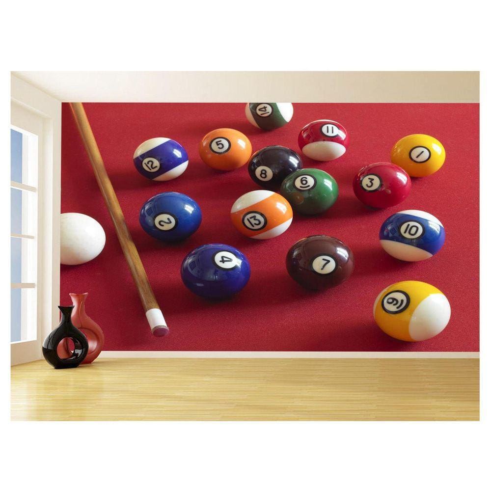 Papel De Parede 3D Salão De Jogos Bilhar Sinuca 3,5M Jcs08