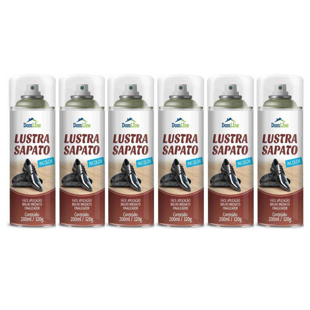 Kit 6 Lustra Sapato Incolor Domline Spray 200Ml