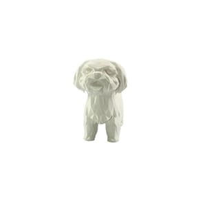 Enfeite Shitzu Low Poly Pet Dog Geométrico Decoração 3D