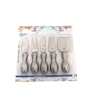 Jogo De Cortadores Facas Para Queijo 5 Peças Aço Inox