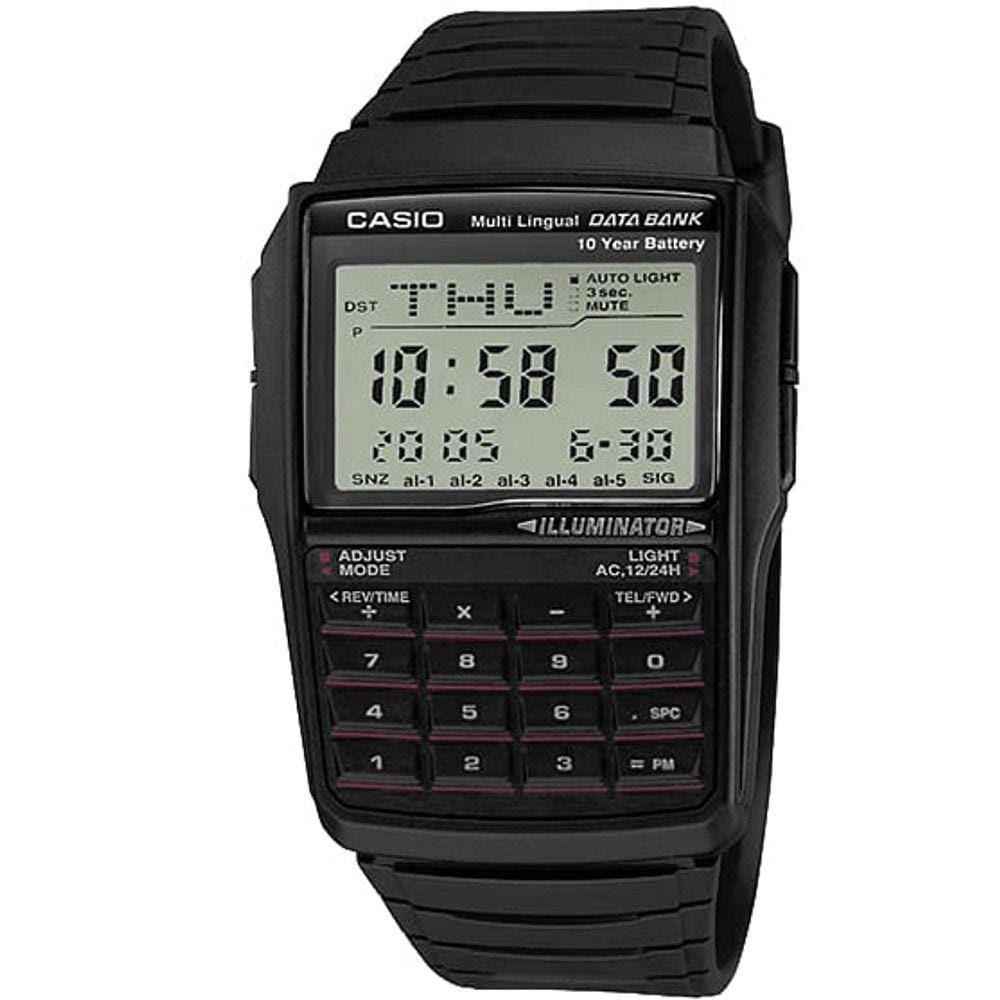 Relógio CASIO VINTAGE unissex data bank DBC-32-1ADF