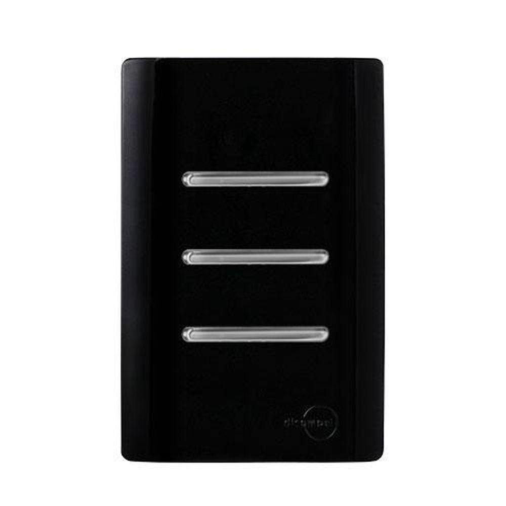 Cj Int. Triplo Simples 4X2 - Novara Preto Brilhante Cromado