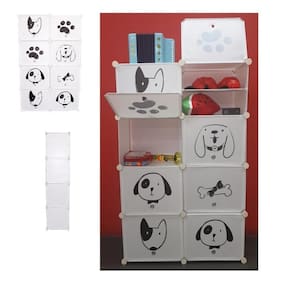 Armario Organizador De Brinquedos Guarda Roupa Sapateira Porta Treco 8 Modulos Com Prateleiras Infantil Kangur