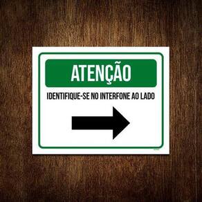Kit 5 Placa Sinalização - Atenção Identifique-Se Interfone