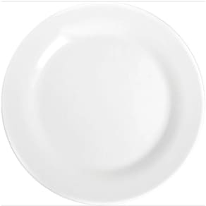 Prato Raso 24cm Opaline Menu Nadir Figueiredo em Vidro Temperado Branco