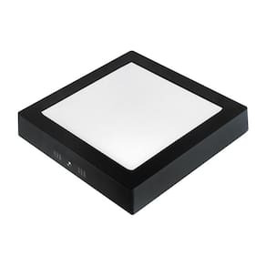 Painel de Led Taschibra Quadrado Lux de Sobrepor 24W Bivolt Preto 4000K Luz Neutra
