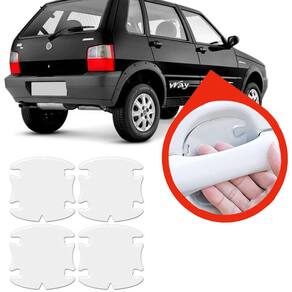 Protetor Maçaneta Silicone Incolor Fiat Uno 2004 A 2012