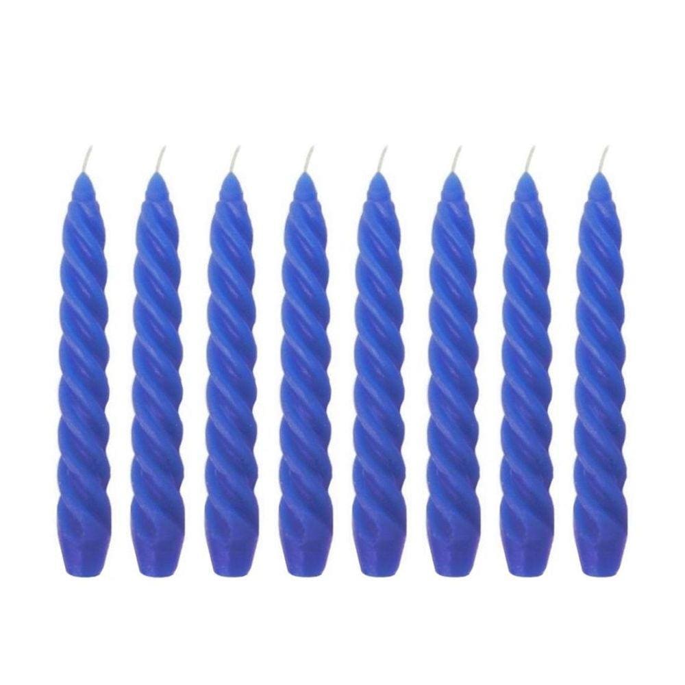 10 Vela Torcida 17 Cm Azul Marinho Decoração Casamento