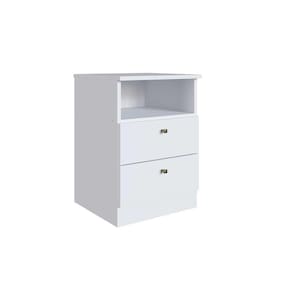 Mesa Cabeceira Irlanda c/ 2 Gavetas Branco - Genialflex