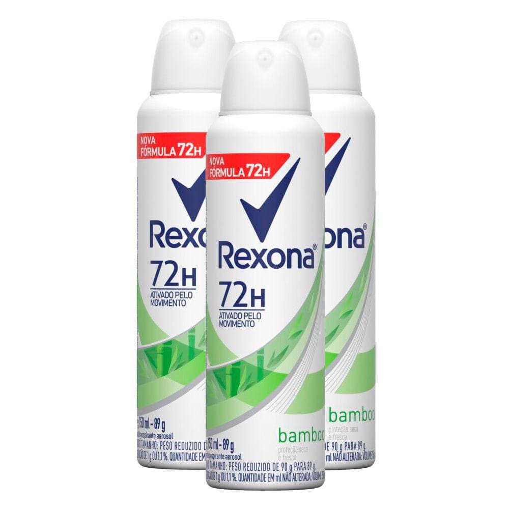 Desodorante Antitranspirante Aerosol Rexona Feminino Bamboo 72 Horas 150ml  - PanVel Farmácias