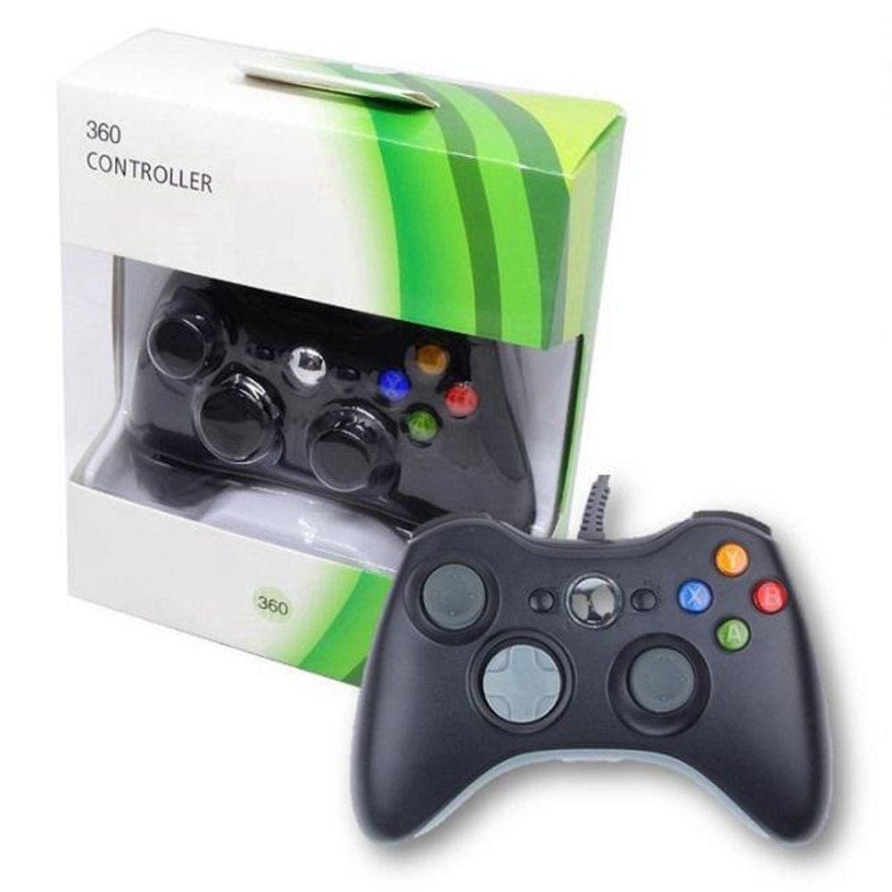 Controle Com Fio Compatível Xbox 360 E Pc Slim Joystick