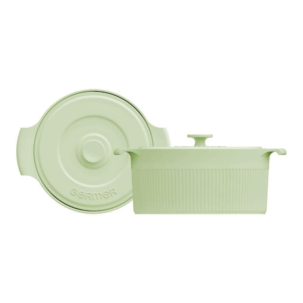 Cocotte 22Cm 2,75L De Porcelana Germer Com Tampa Verde Menta