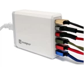 Regua 6X Usb Carregador Tomada Hub 10A Turbo Rapido