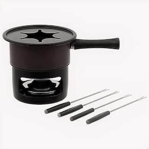 Aparelho para fondue Antiaderente Aspen Preto kit 8 peças