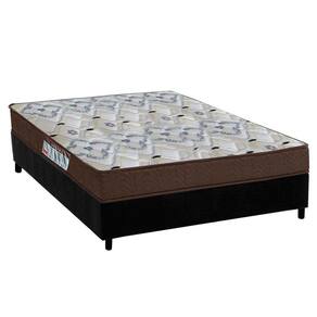 Cama Box Viúva: Colchão Espuma Ortobom D45/EP Anatômico Fort Tech ISO 150 + Base CRC Suede Black(128x188)
