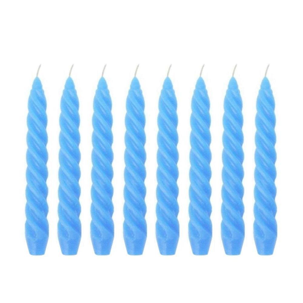10 Vela Torcida 17 Cm Azul Claro Decoração Casamento