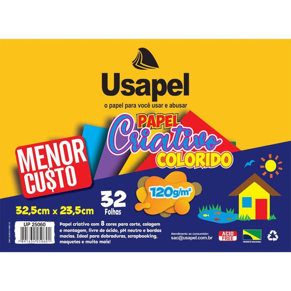 Bloco Para Educação Artística Usapel 8 Cores 325X235 120G