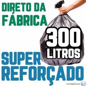 Saco De Lixo 300 Litros 100Un Preto Super Reforçado