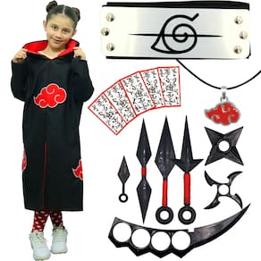 Capa Manto Akatsuki Infantil Itachi Cosplay Nuvem Vermelha