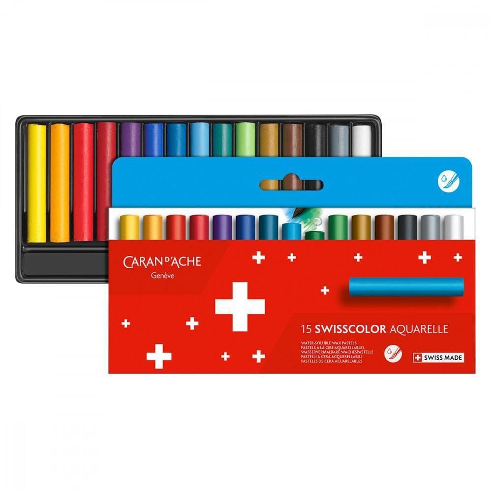 Pastel Oleoso Aquarelle Caran D Ache Swisscolor 15 Cores