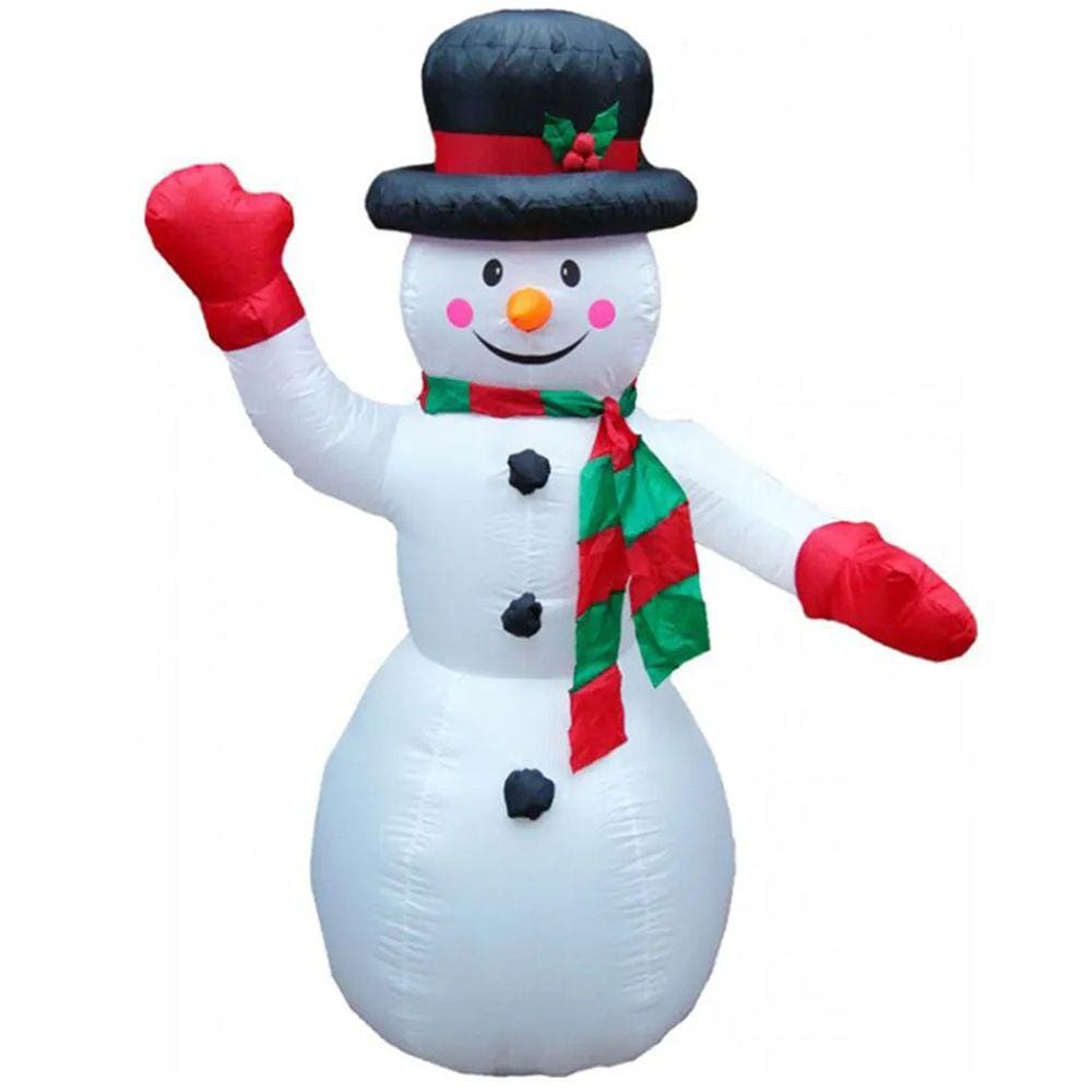 Boneco Neve Natalino Natal Enfeite Inflavel Grande 1 Metro e 20cm Casa Quintal Porta Loja Decoraçao Festa Evento Entrada