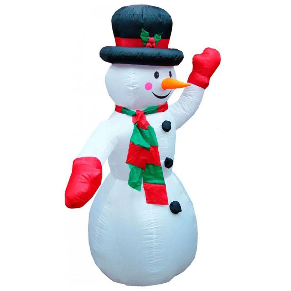 Boneco De Neve Natal Inflavel Natalino Grande 1 Metro e 20 Cm Enfeite Decoraçao Loja Evento Festa Merry Christimas