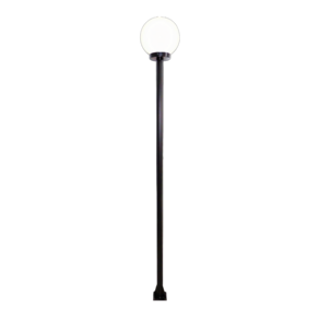 Poste e Luminária colonial Globo P de Jardim Preto 150cm
