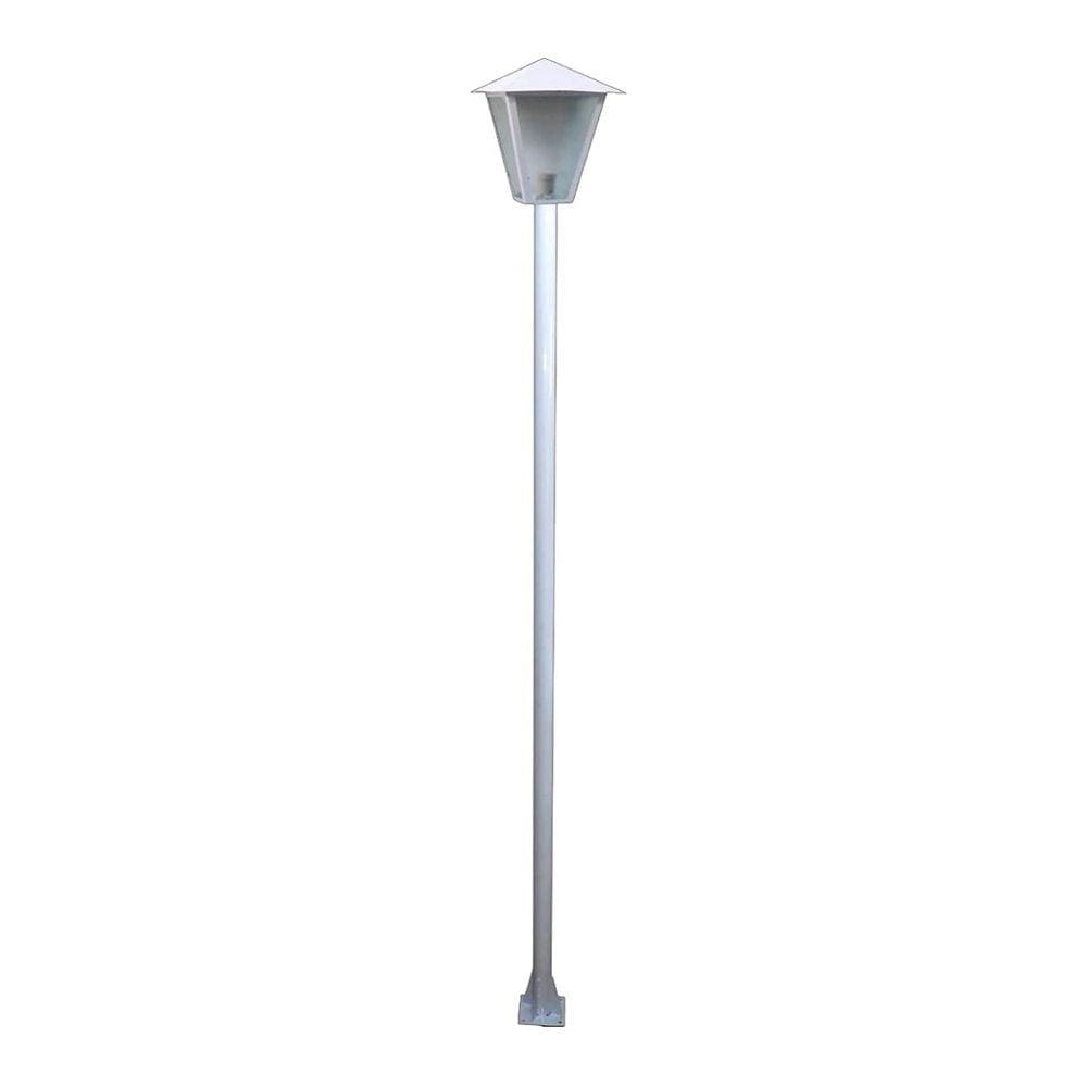 Poste e Luminária colonial Romana de Jardim Branco 100cm