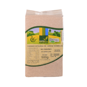 Kit 3X: Farinha Arroz Vermelho Orgânico Coopernatural 500g