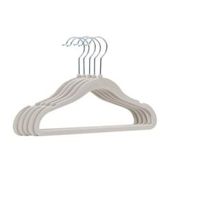 Kit 30 Cabides De Veludo Infantil Bege Antideslizante