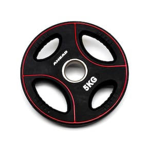 Anilha Furo Olímpico Polyurethane Profissional 5Kg Preto