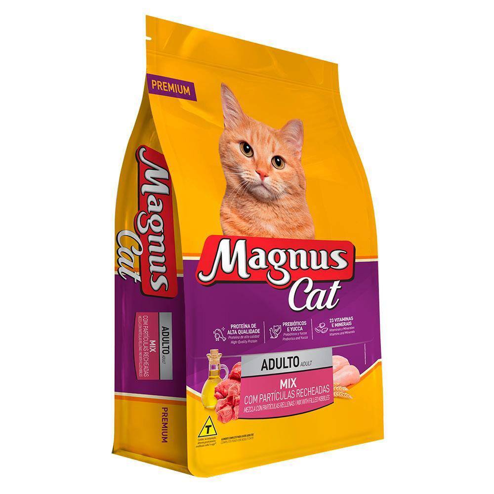 Ração Magnus Cat Mix Partículas Recheadas para Gatos Adultos - 10,1Kg