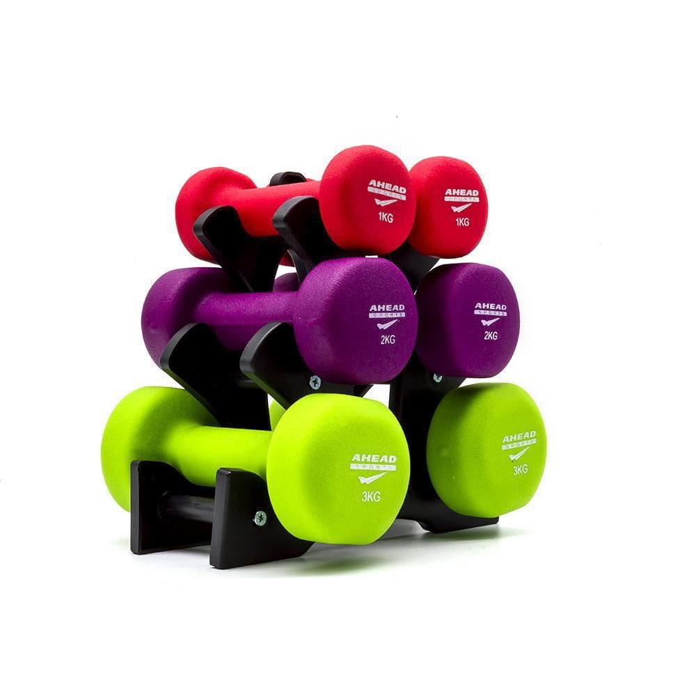 Kit 3 Halteres Sextavados Peso Academia Fitness Suporte 12Kg