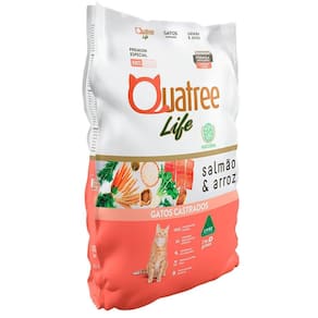 Ração Seca Quatree Life Salmão e Arroz Gatos Castrados - 10,1 Kg
