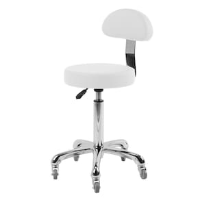 Mocho Com Encosto E Rodas New Standard Estek Estética Branco