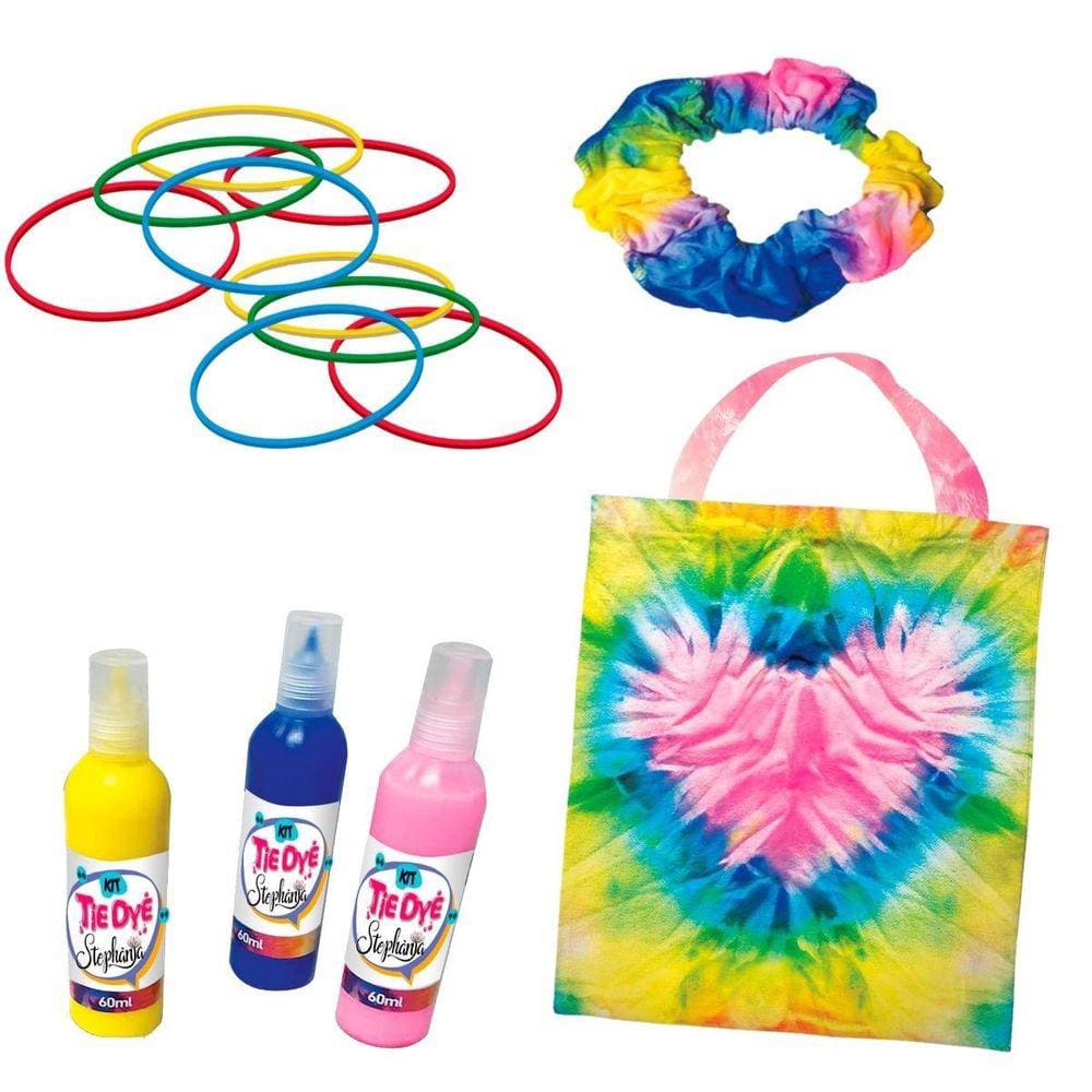 Kit p/ fazer Tie Dye Faça você mesmo Paula Stephania Estrela