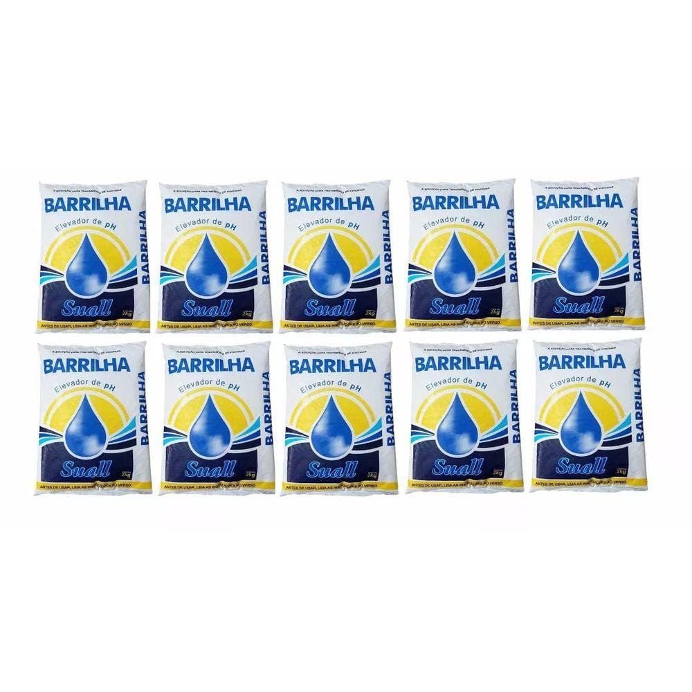 Kit 10 Barrilha Leve Elevador Ph Suall - Para Piscinas