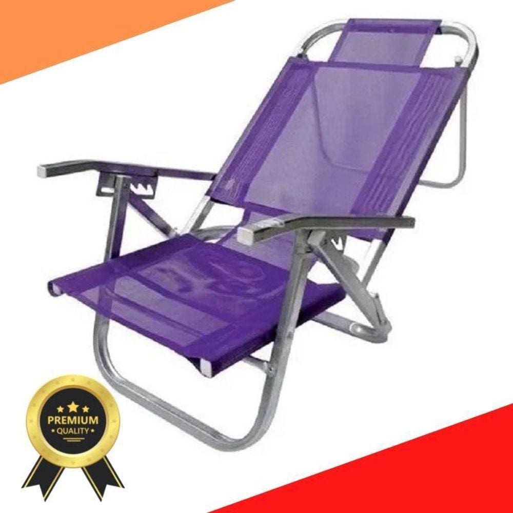 Cadeira De Praia Reclinável Roxo Copacabana Cad0398 Botafogo