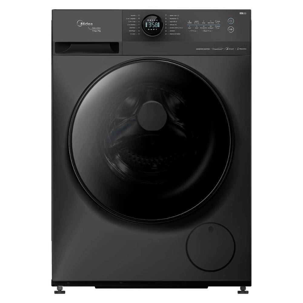 Lava e Seca 11Kg Midea HealthGuard Smart Titanium com Wifi, Motor Inverter Quattro e Lunar Dial