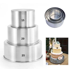 Kit 3 Formas Assadeiras Redonda Alta Bolo Alumínio n15,20,25