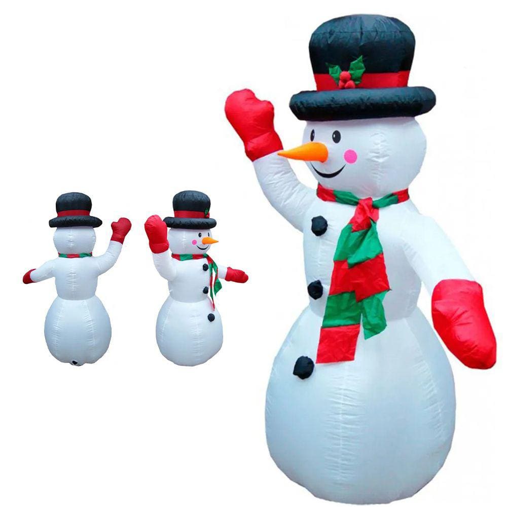 Boneco de Neve Natalino Decoraçao Inflavel Natal 1 Metro 20 Cm Enfeite Grande Festa Fim de Ano Evento Casa Loja Comercio