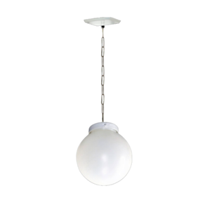 Luminária Globo de Teto Alumínio Fundido Branco 30x20cm