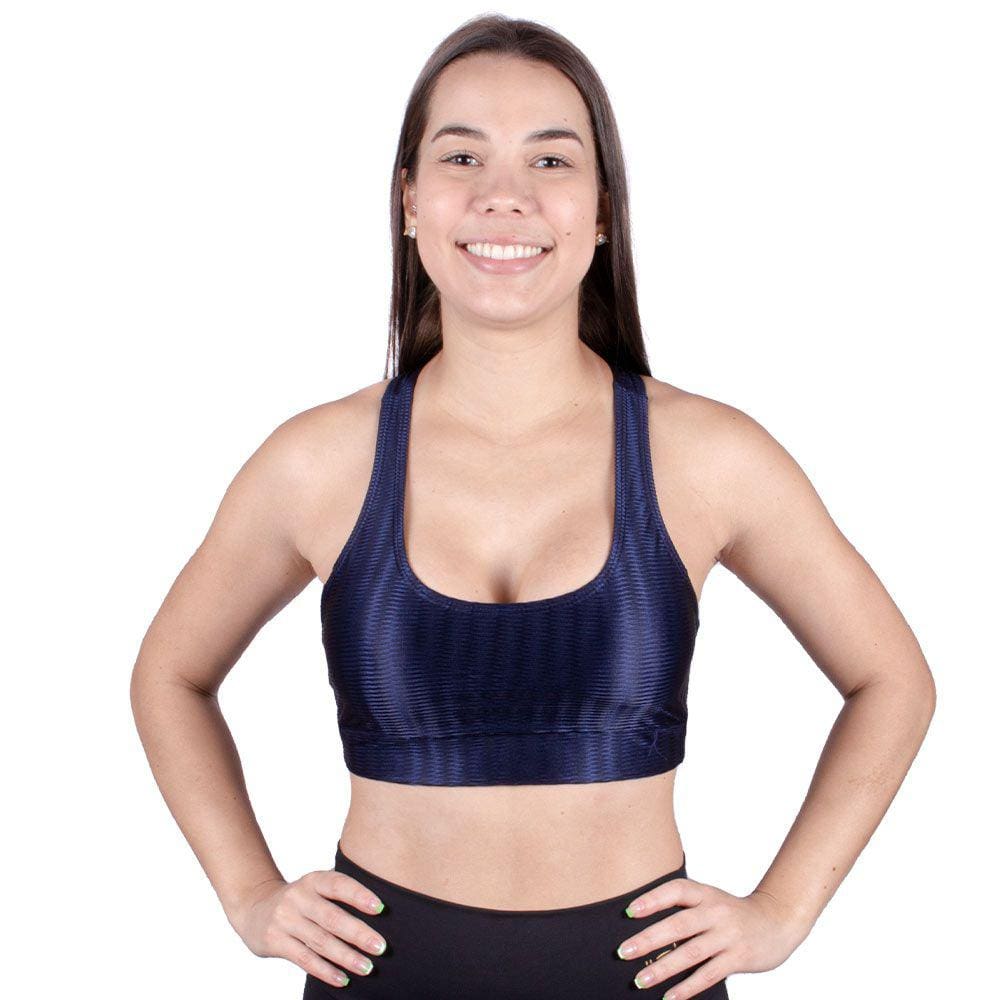 Top Selene 3D Com Bojo Removível Marinho