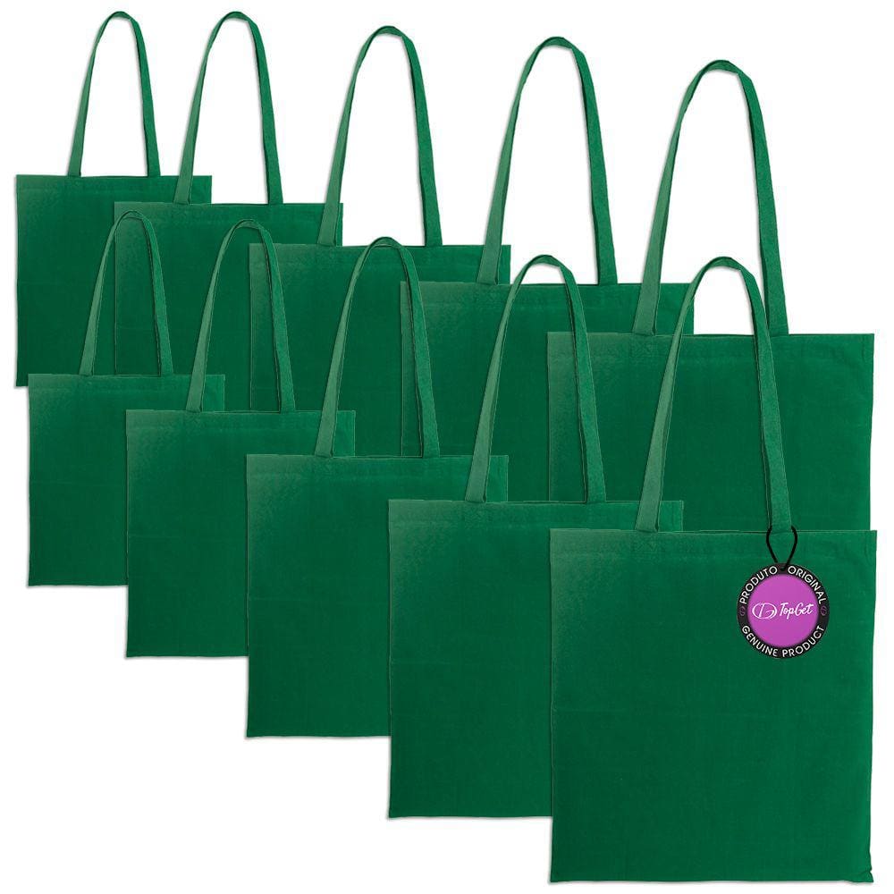 Kit 10x Sacola Ecobag em Algodão Reciclado e Poliéster Breeze TopGet
