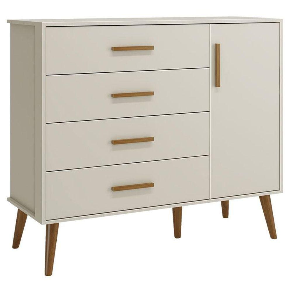 Cômoda Infantil com Porta Isis Areia Acetinado - Reller