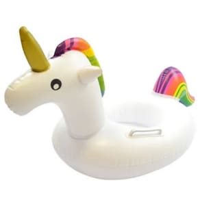 Boia Infantil Bebe Bote Unicornio Inflavel 60cm Com Apoio Para Pernas Acessório Piscina Para Nadar Verão Praia Mar