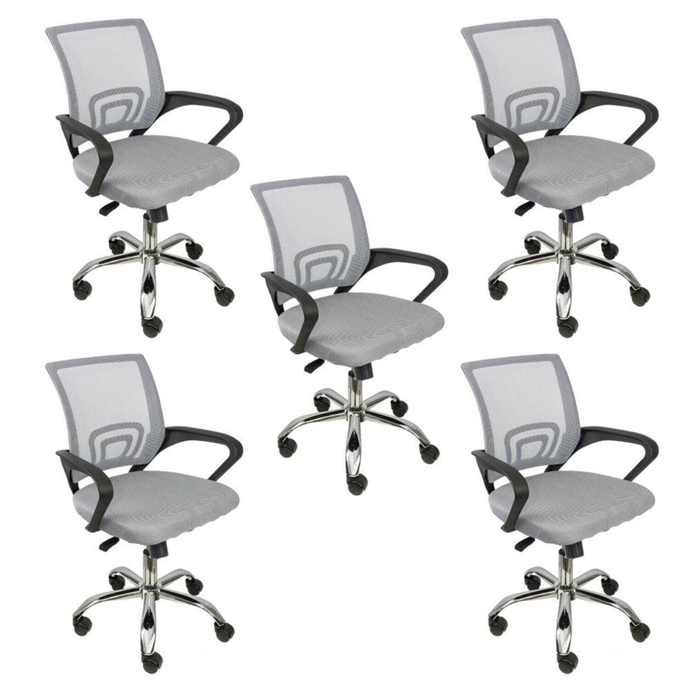 Kit 5 Cadeiras Diretor 59,5x85cm Para Escritório Tok OR Design Cinza