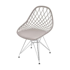 Cadeira Kaila Base Cromada OR Design Cinza/Cromado